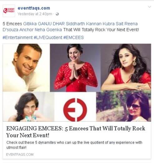 Reena Featured on EVENTFAQS Media