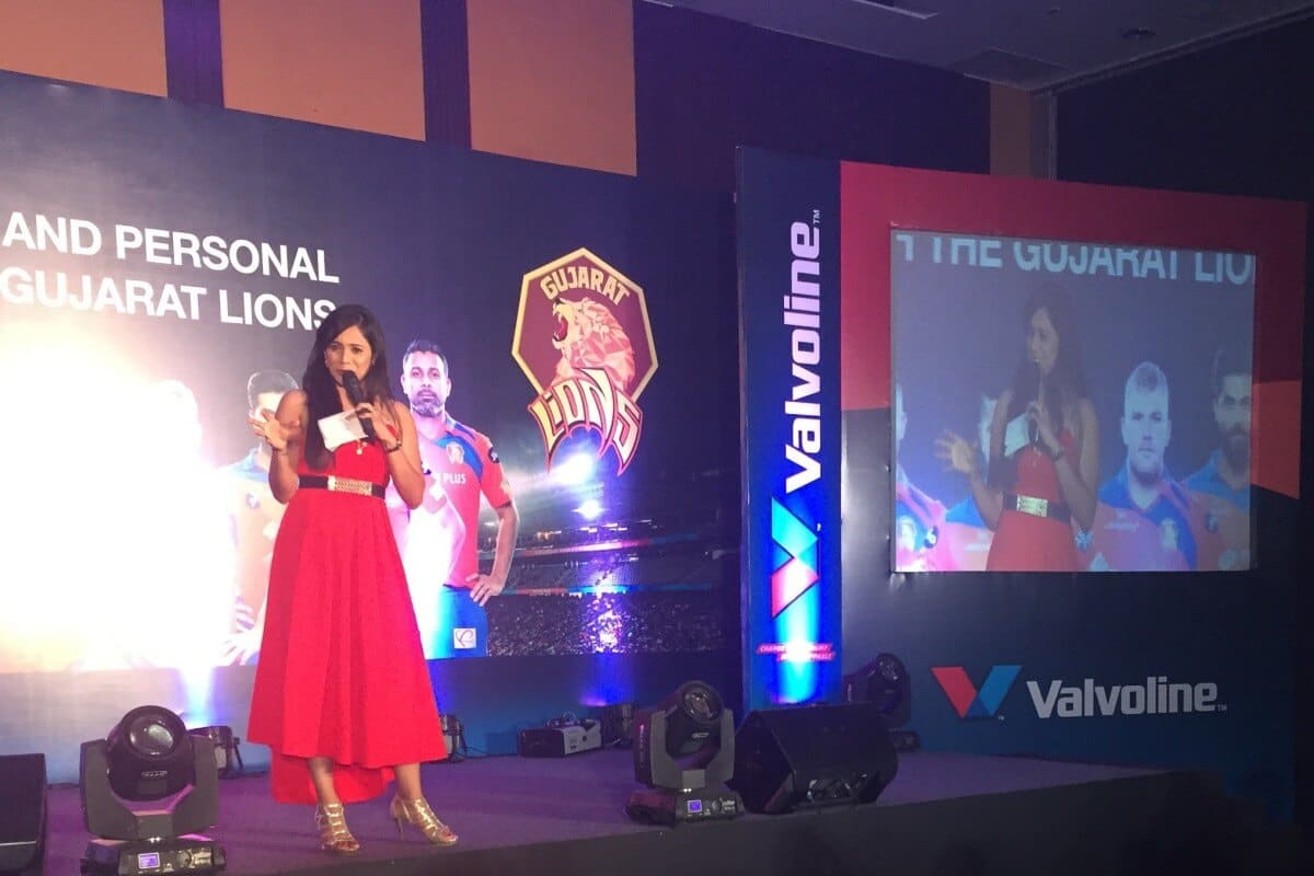 Emcee Reena with Valvoline Partners & IPL Team Gujarat Lions